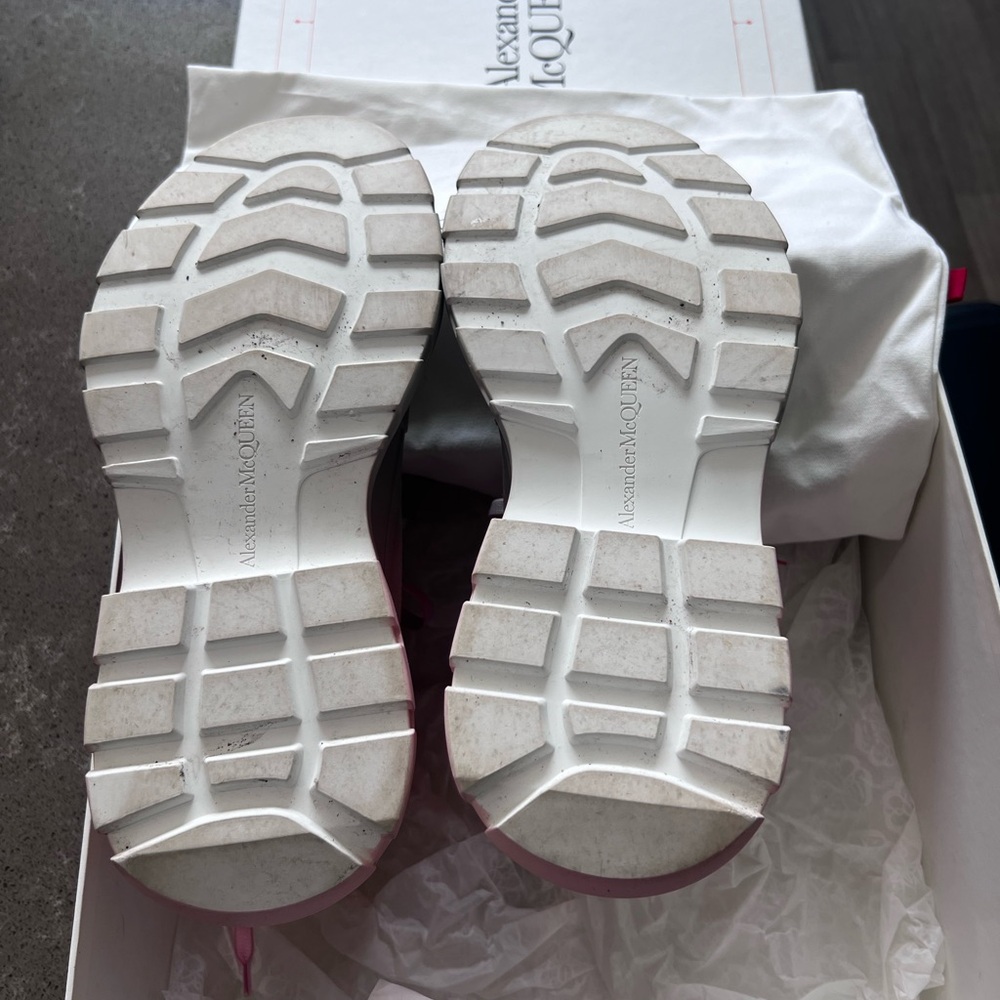 Authentic Alexander McQueen Pink and Gray Platform Sneakers - Picture 6 of 7